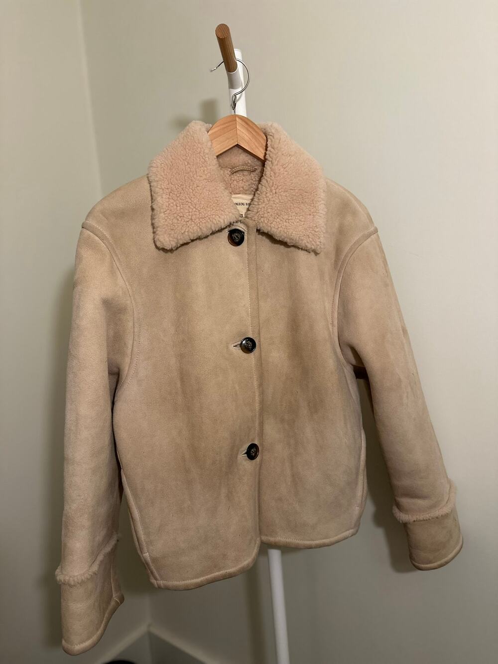 LouLou Studio Shearling Jacket — Cream / Oat, Size M